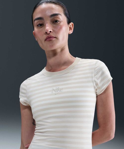 

Женская обтягивающая футболка в полоску Nike Sportswear, светло-коричневый