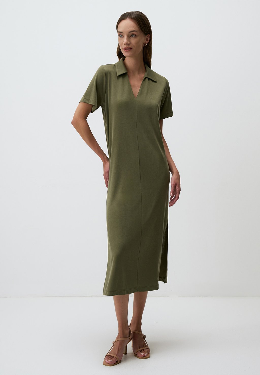 

Платье из джерси SHORT SLEEVE BASIC MIDI WITH SLITS Jimmy Key, зеленый