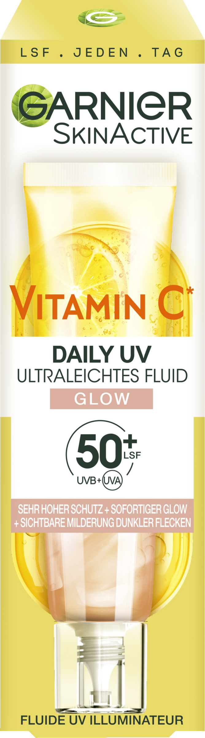 

Сыворотка для лица Garnier SkinActive Vitamin C Daily UV Ultraleichtes Fluid Glow LSF 50+