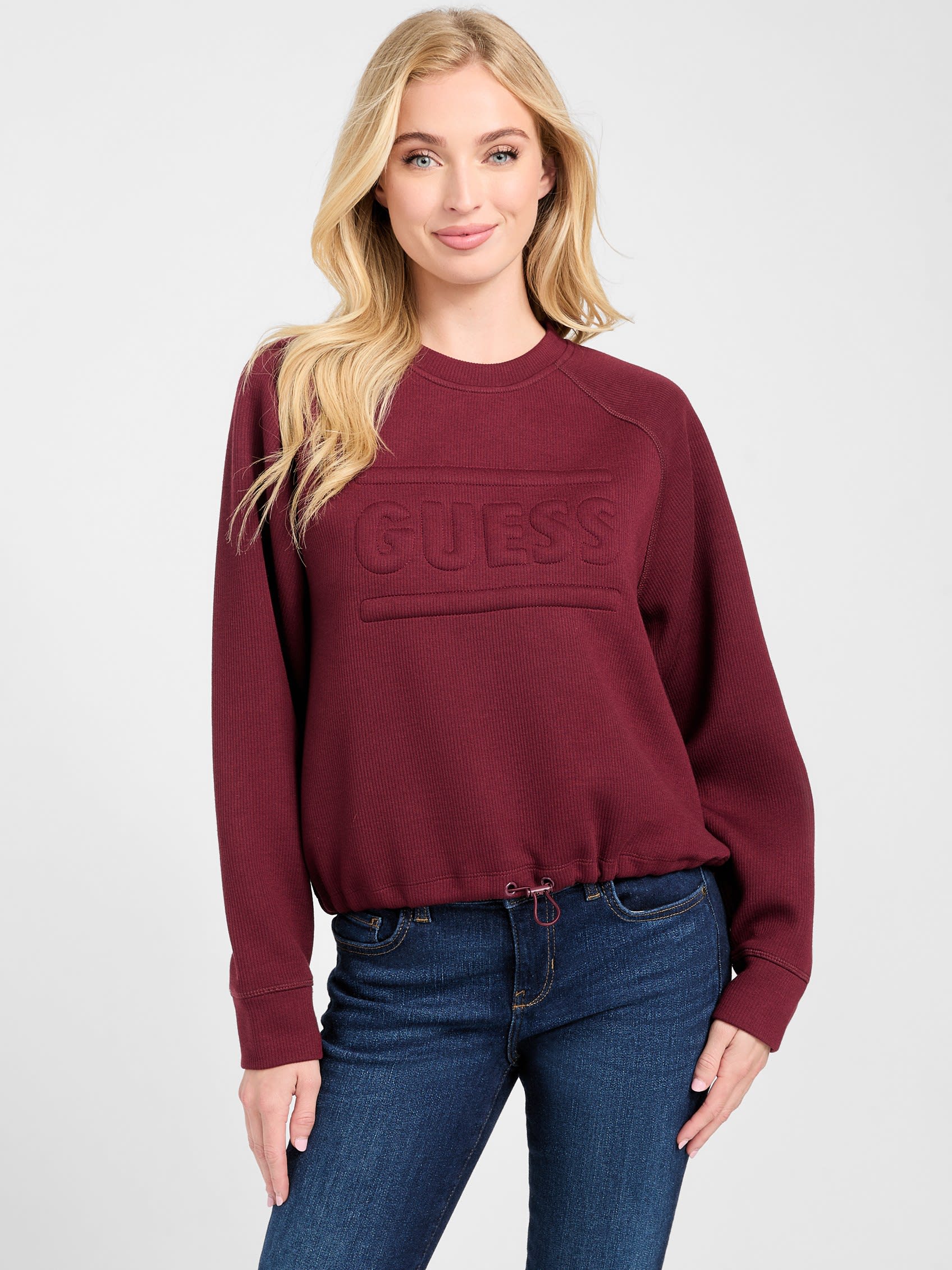 

Толстовка с круглым вырезом и логотипом Erandy Guess Factory, цвет mystic wine