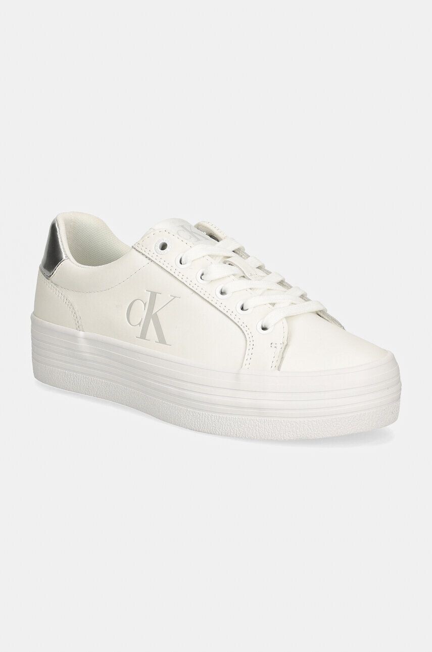 

Кожаные кроссовки Calvin Klein Jeans BOLD VULC FLATF LACEUP LTH, белый