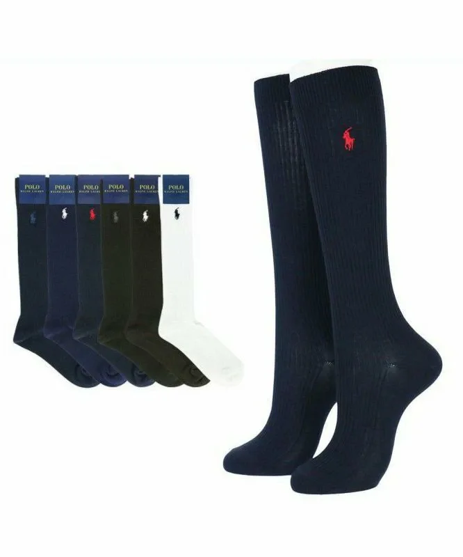Школьные носки длиной 36 см, одноточечные Polo Ralph Lauren, Midnight Blue (Red)