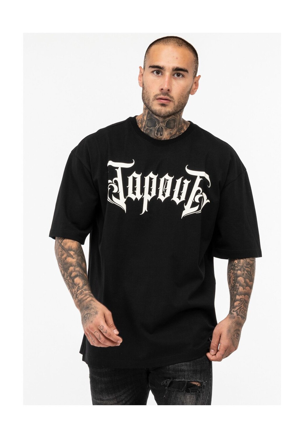 

Мужская футболка оверсайз SIMPLY BELIEVE TAPOUT, черно-белый