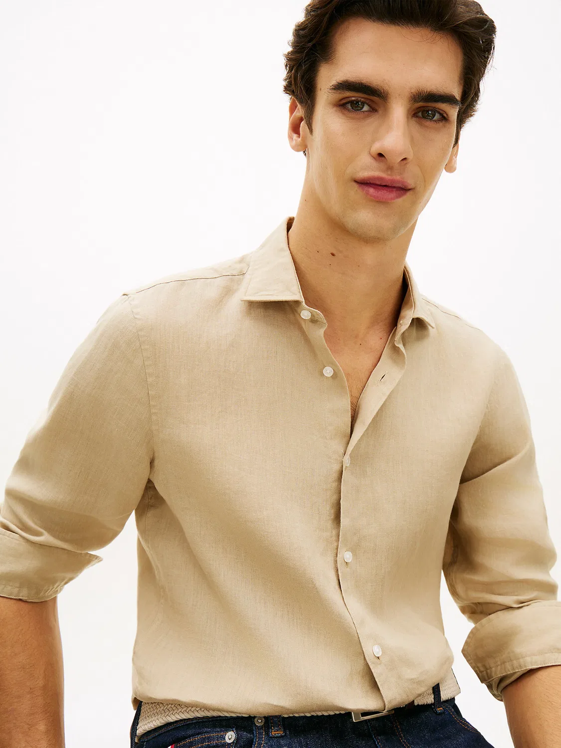 Деловая рубашка приталенного кроя 'Нью-Йорк' Tommy Hilfiger, Beige — фото 3