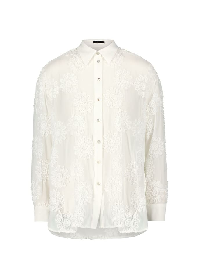 

Блуза Zero Hemdbluse mit Stickerei, цвет Pearl White