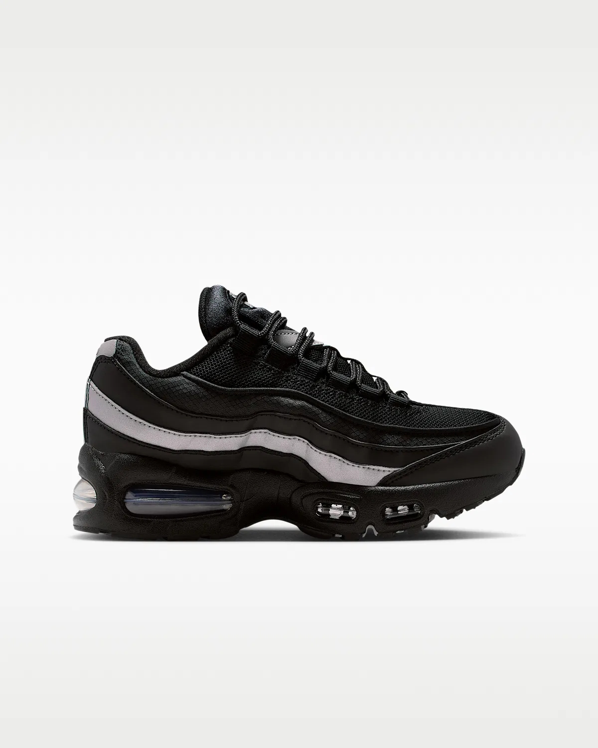 Кроссовки Nike Air Max 95 Big Bubble для детей, Black/Black/White/Metallic Silver — фото 3
