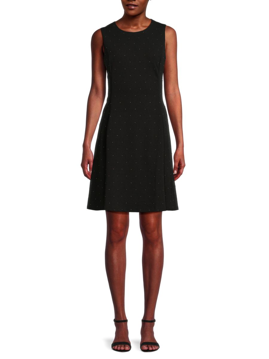 

Мини-платье с бисером DKNY, черный