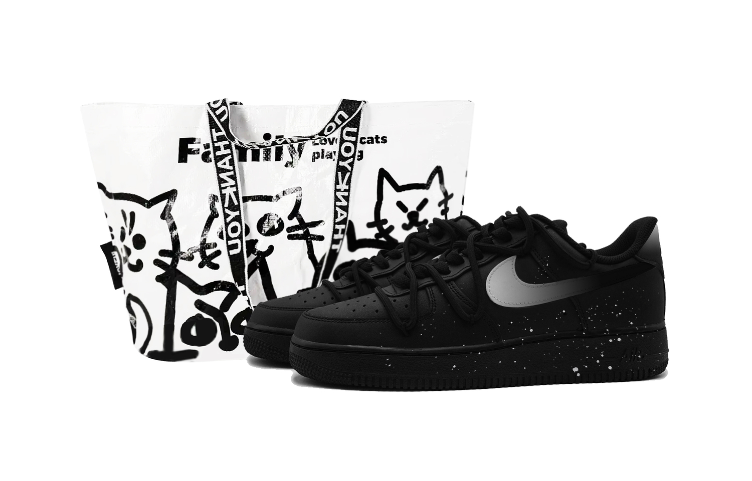 

Nike Air Force 1 Black Knight детские противоскользящие амортизирующие низкие скейтборд кроссовки black gray