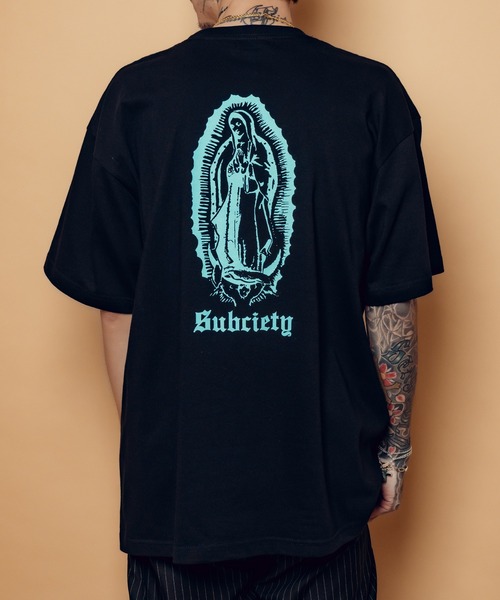 

Футболка, крой оверсайз, бренд Subciety, цвет черный/синий