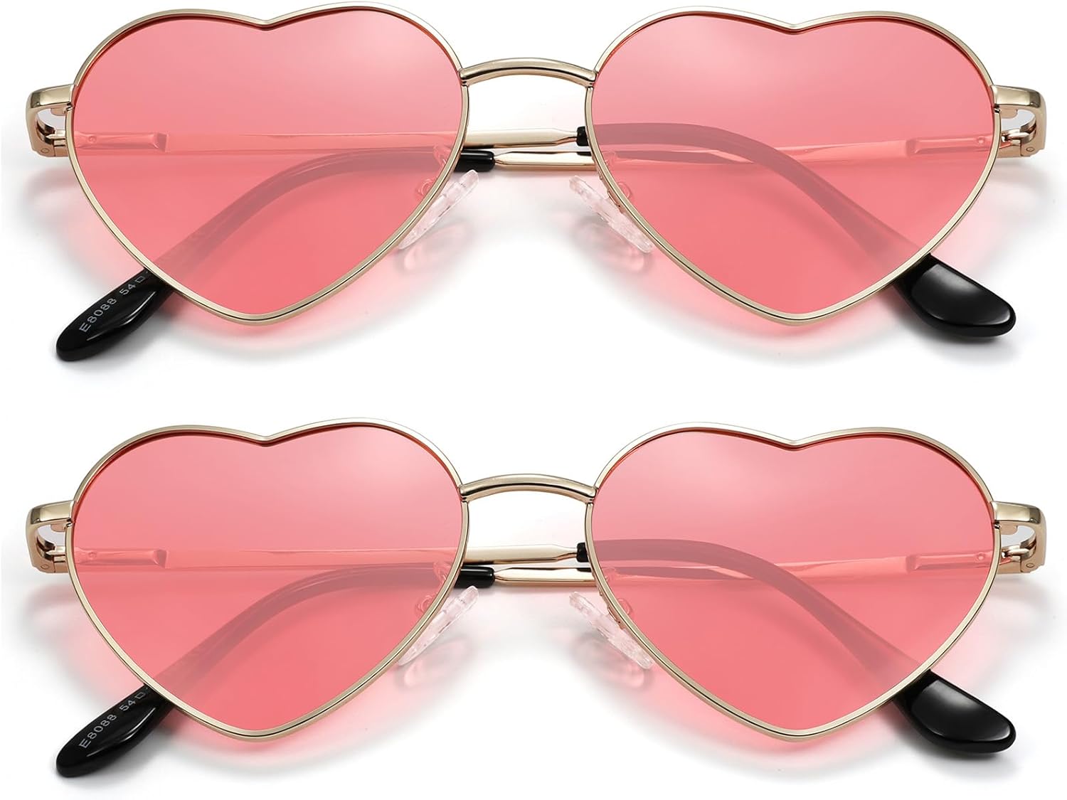 

Поляризованные солнцезащитные очки Eiuizah в форме сердца для женщин и мужчин - милые, модные солнцезащитные очки с металлической оправой и линзами с защитой UV400, Pink/Pink