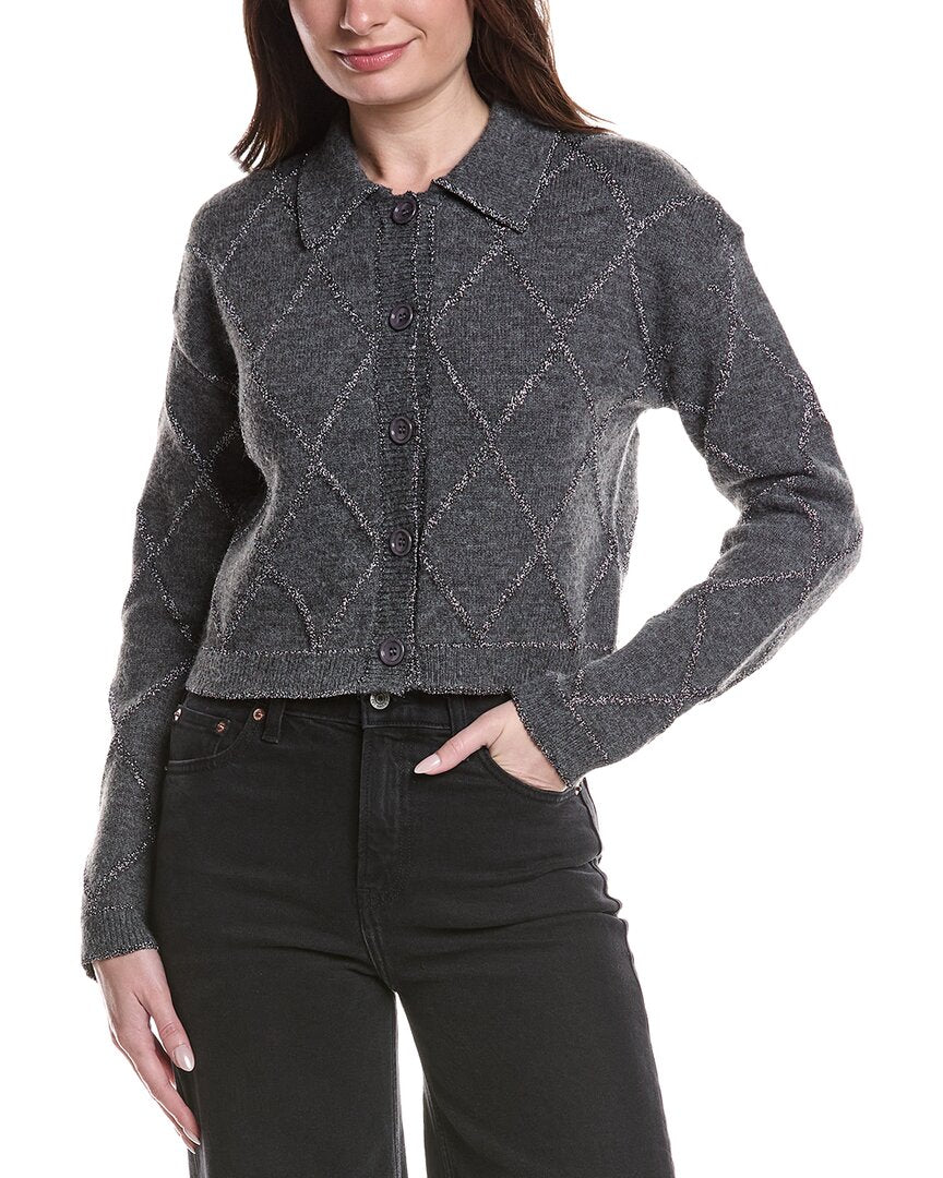 

Вязаный кардиган английской фабричной вязки English Factory, серый