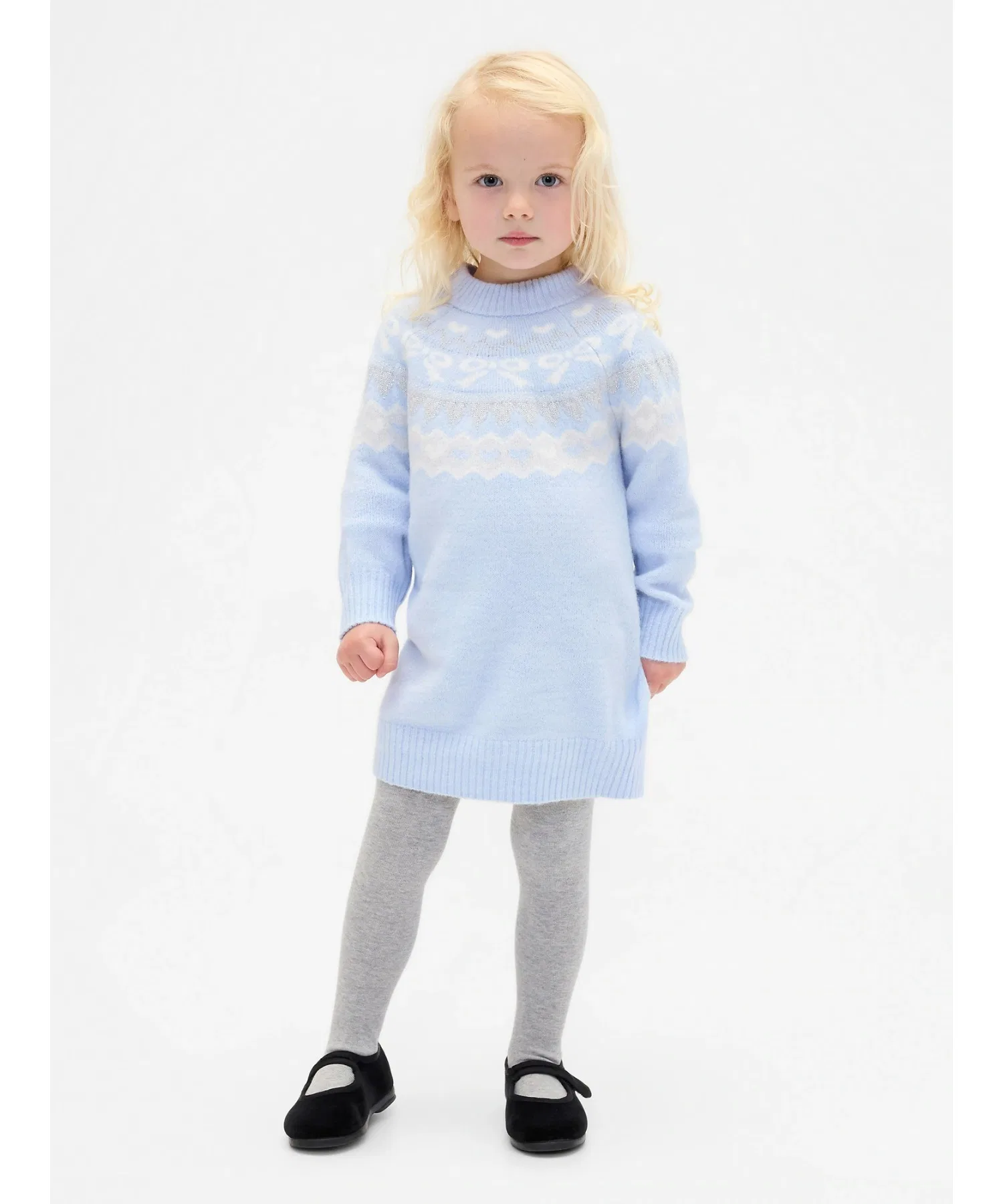 Детское трикотажное платье с узором Fair Isle GAP синее