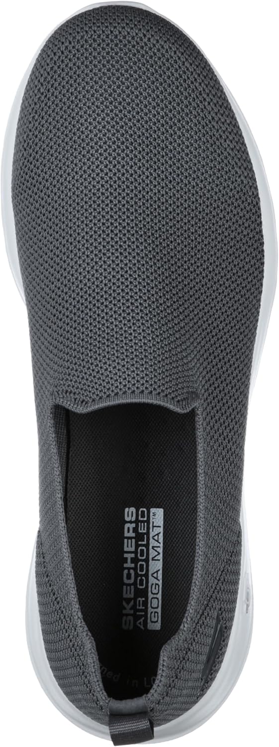 Мужские кроссовки Skechers Go Walk Max с сетчатой вставкой и легкой подошвой без шнурков, Charcoal/Charcoal/Charcoal — фото 3