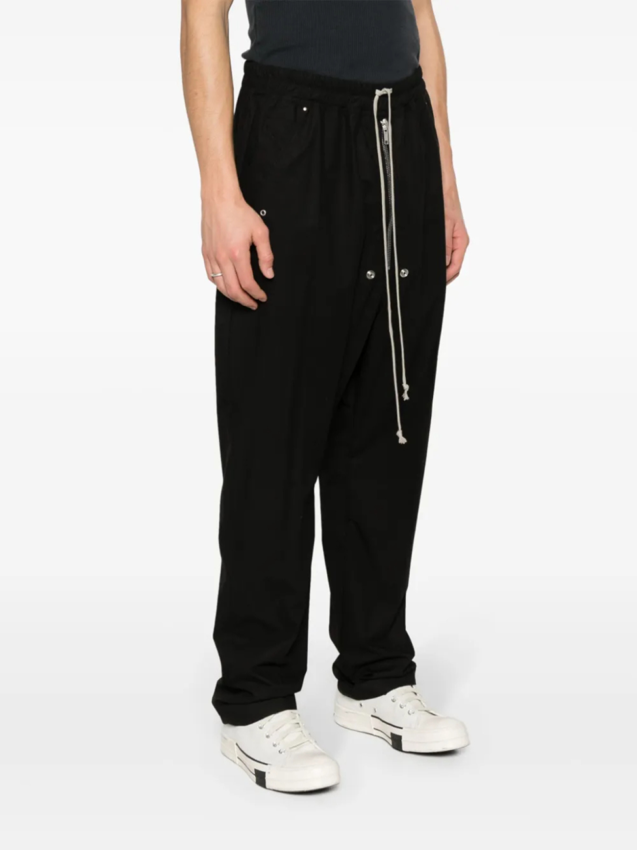 Rick Owens зауженные брюки с низким шаговым швом, черный — фото 3