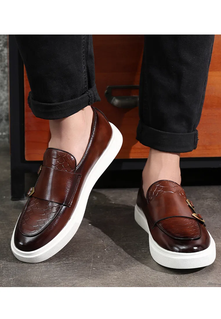Туфли-лоферы, искусственная кожа, пряжка, модель WZWH-S22 Twenty Eight Shoes, коричневый — фото 3