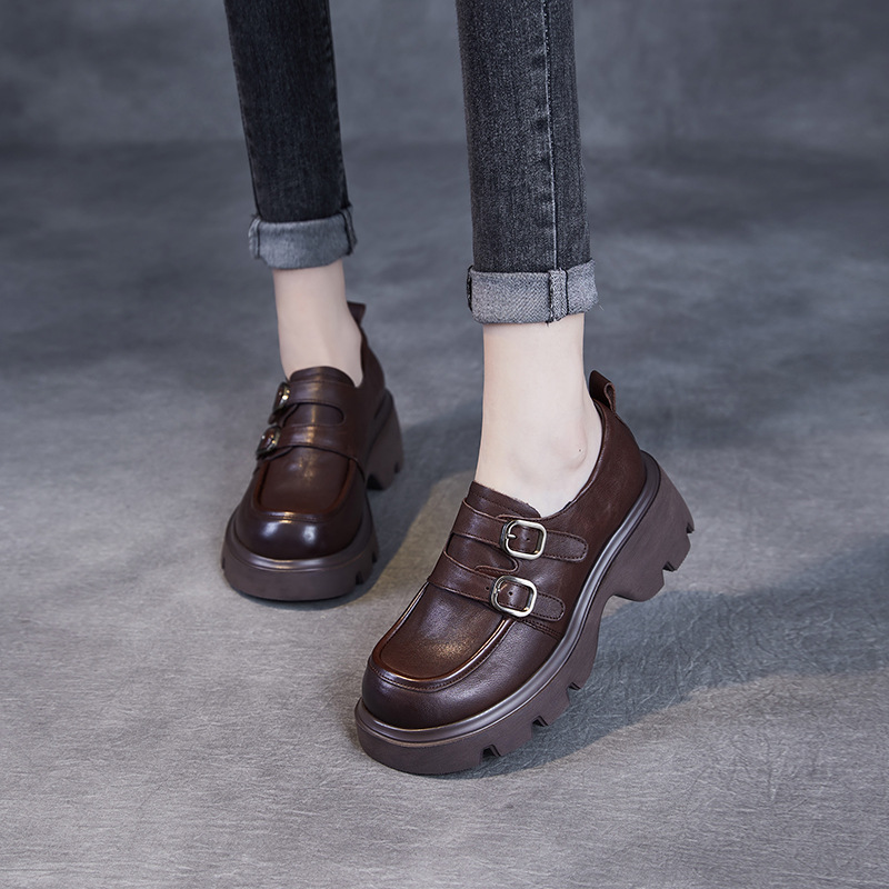 Devanro Женские лоферы черно-коричневые, цвет Dark Brown — фото 2