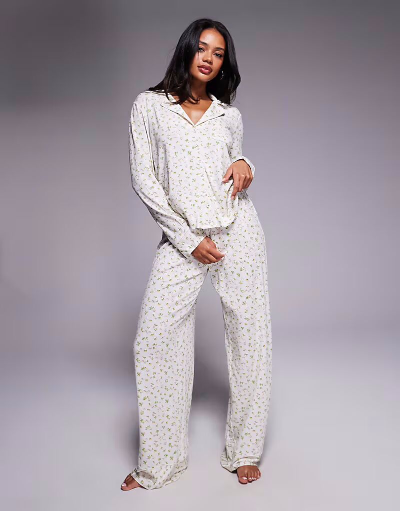 

Пижамный комплект с широкими штанинами с лимонным принтом Oh Polly