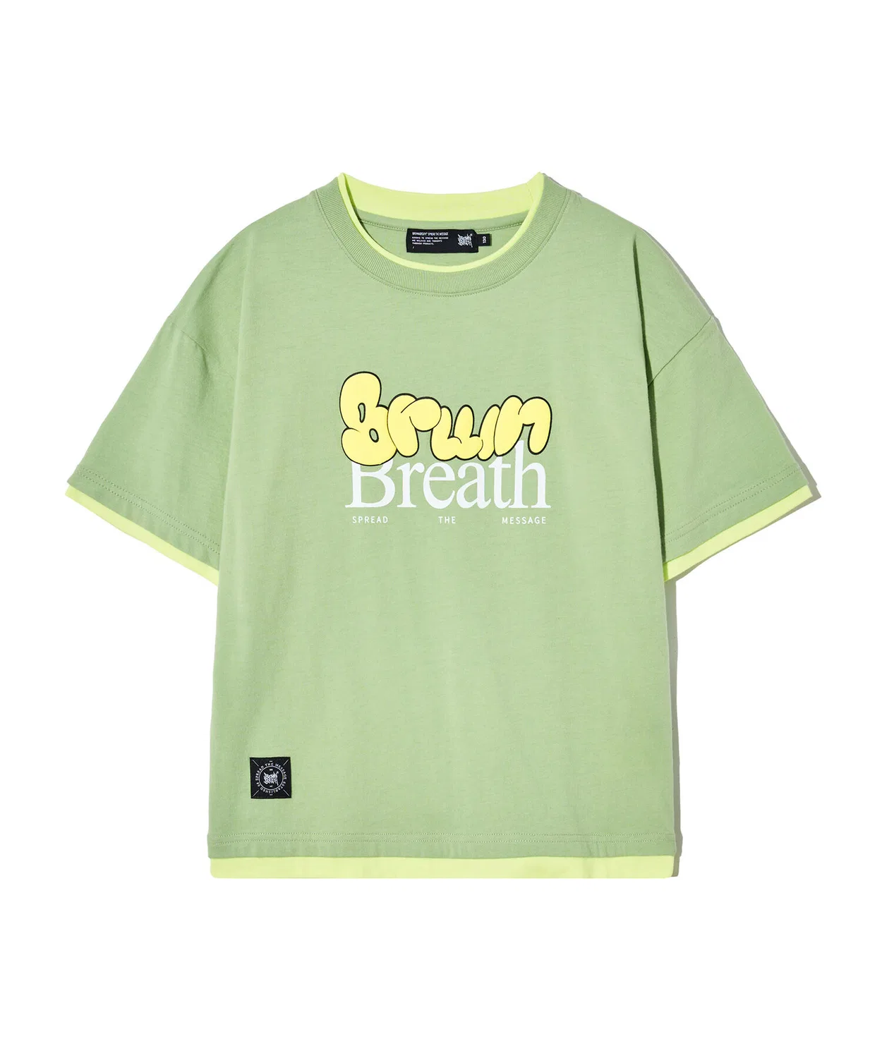 Детская многослойная футболка зелёная от Brownbreath Kids — фото 2