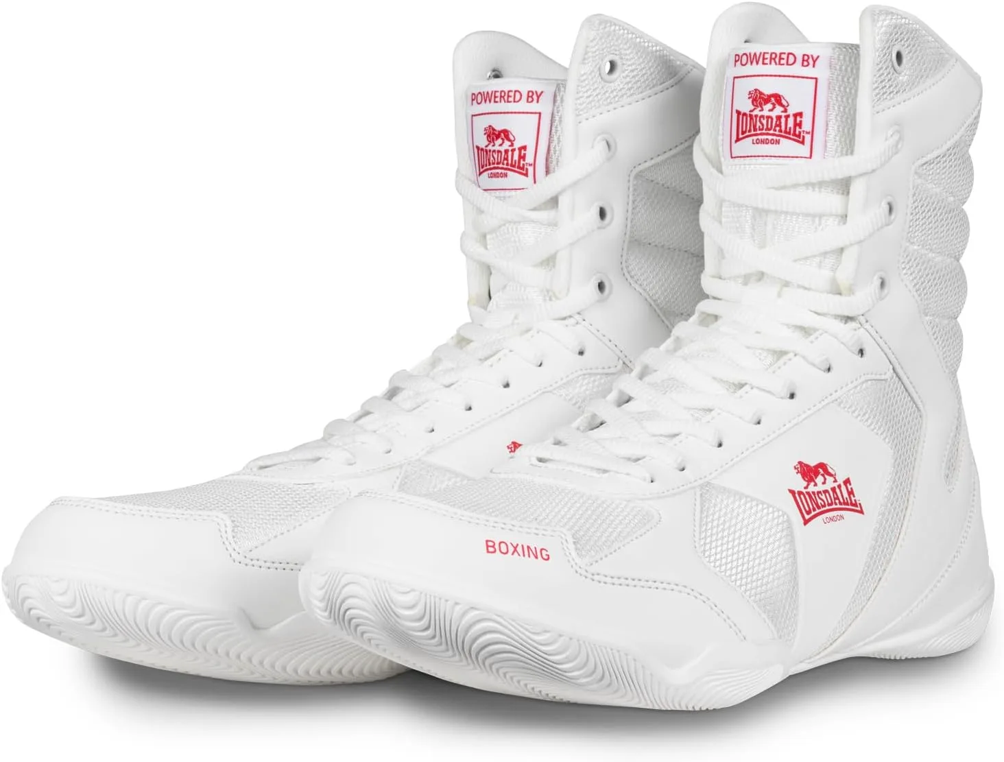 Боксерские ботинки Lonsdale Unisex Heskin, белый/красный — фото 2