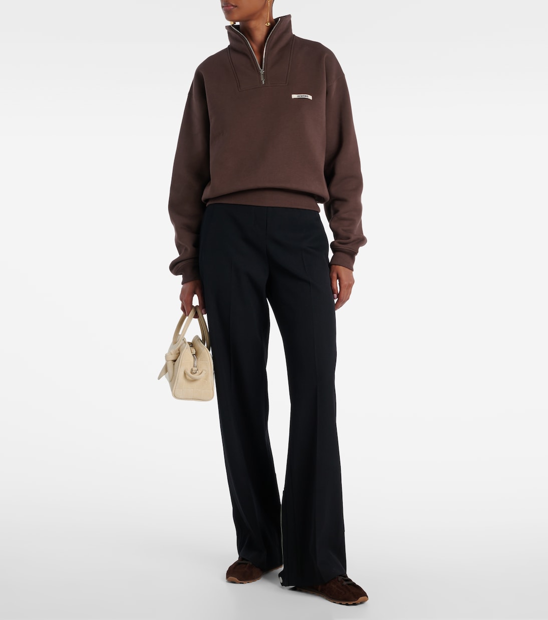 Теннисные крокодиловые замшевые кроссовки Jacquemus, темно-коричневый — фото 3
