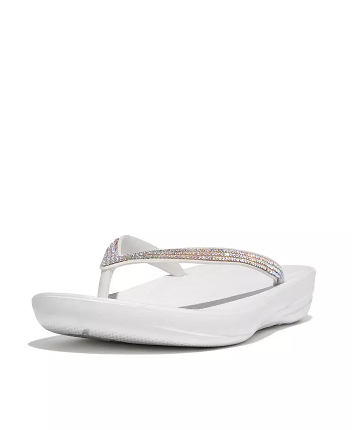 Женские босоножки-вьетнамки Iqushion Sparkle FitFlop, белый — фото 3