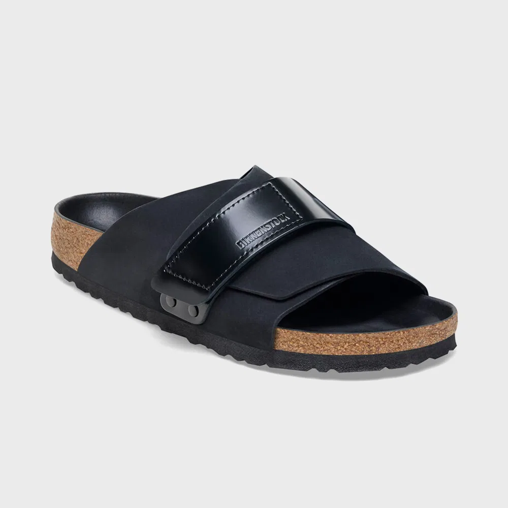 Мужские сандалии Birkenstock Kyoto Nubuck Leather, чёрные