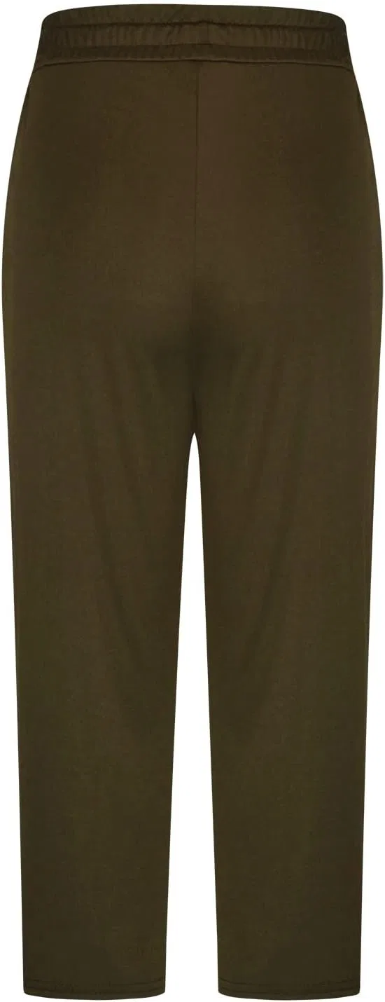 Женские капри с широкими штанинами из льняной смеси, Army Green — фото 3