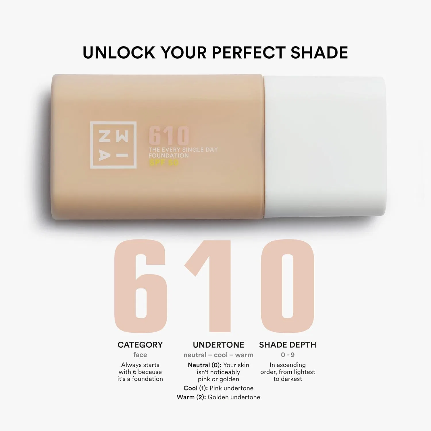 Тональный крем «The Every Single Day Foundation SPF 50» от 3INA MAKEUP 3Ina, 623 - Light To Medium Warm Tone — фото 4