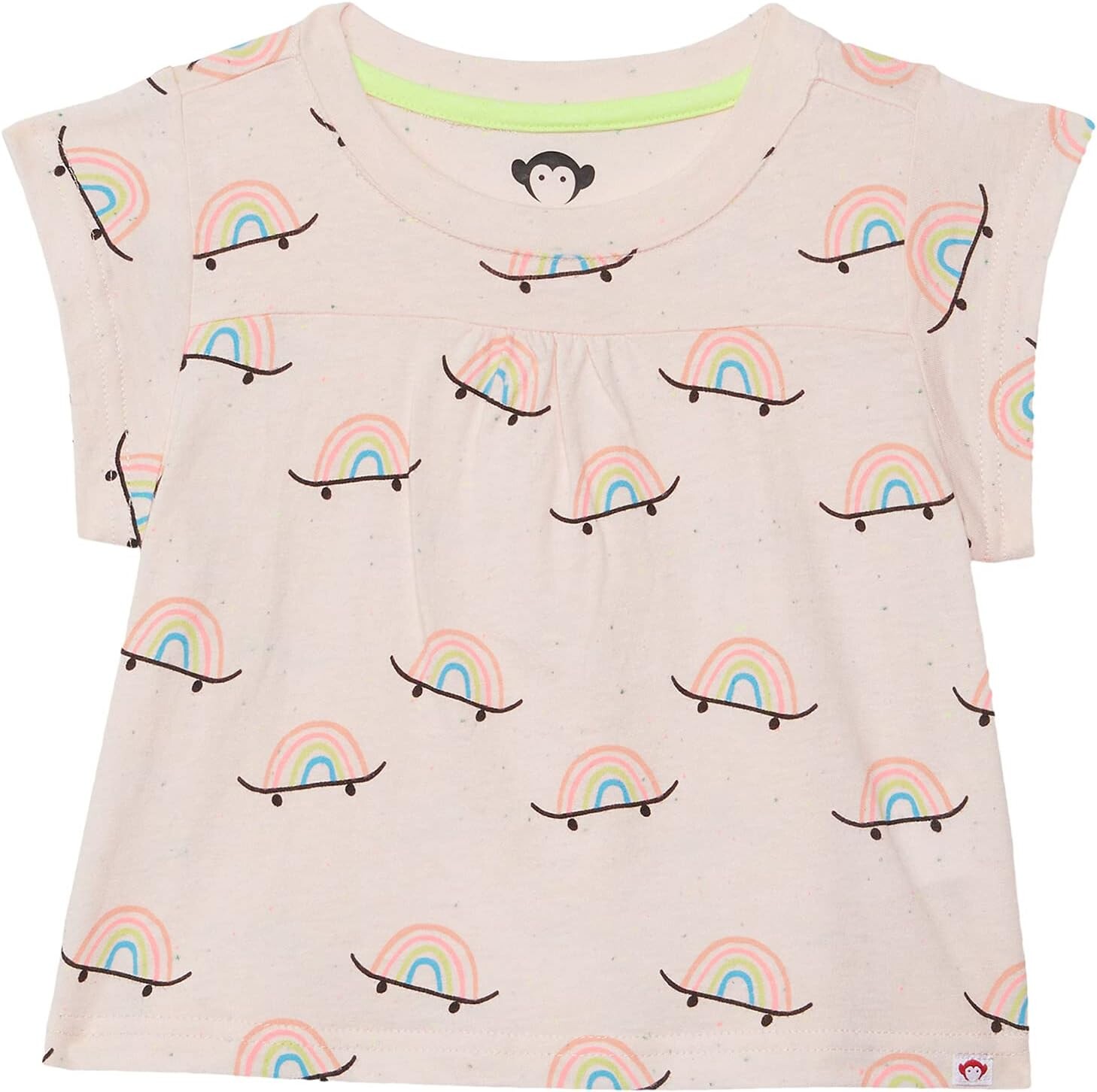 

Футболка Appaman Elsa T-Shirt, цвет Rainbows/Skateboards Print/Speckled Pink
