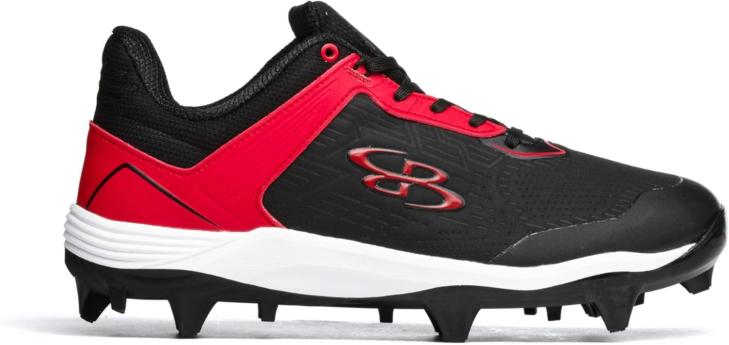 Бутсы Boombah Viper Pro для мужчин с формованной подошвой - несколько вариантов цвета - разные размеры, черный/красный — фото 3