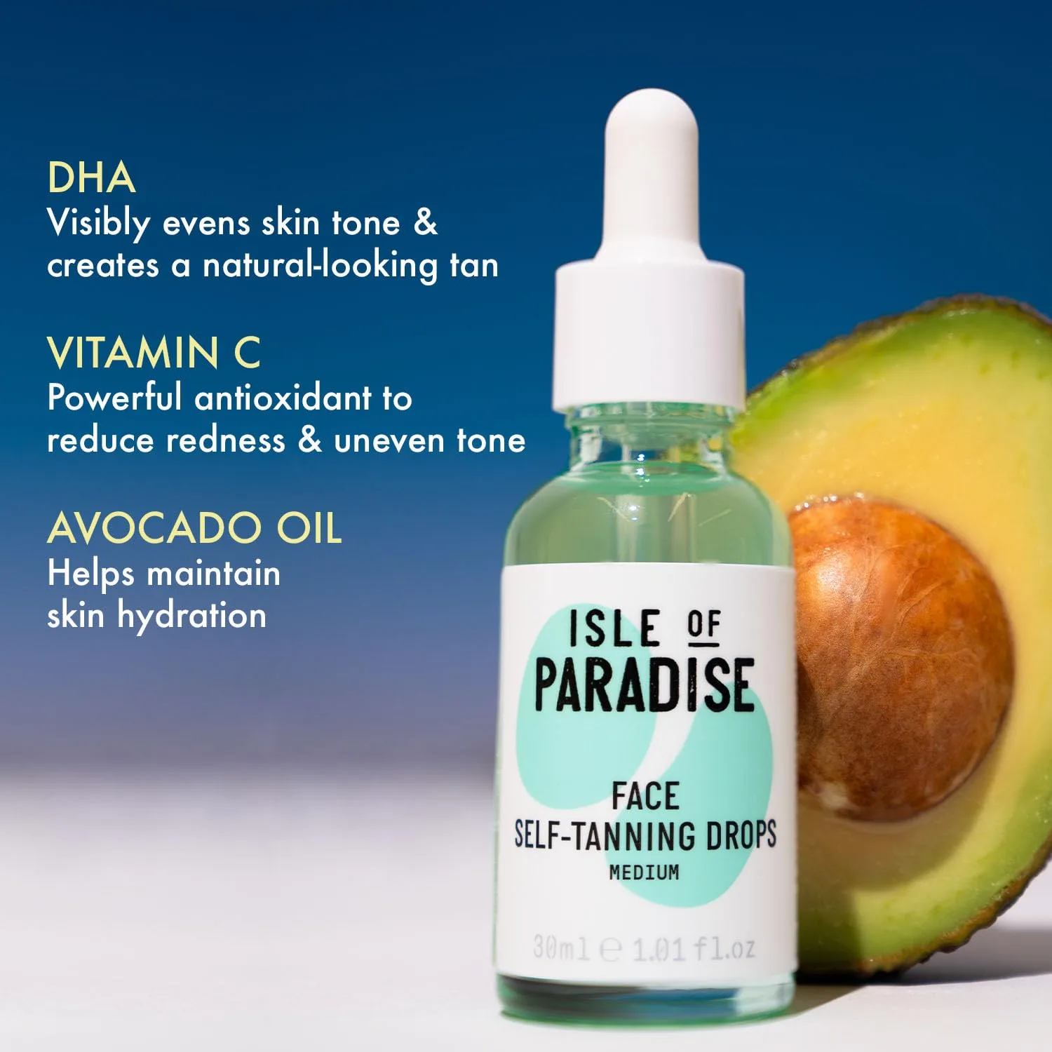 Капли для автозагара Isle of Paradise Mini Self Tanning Natural Glow Face Drops 9,8 мл (1 шт.), Medium — фото 4