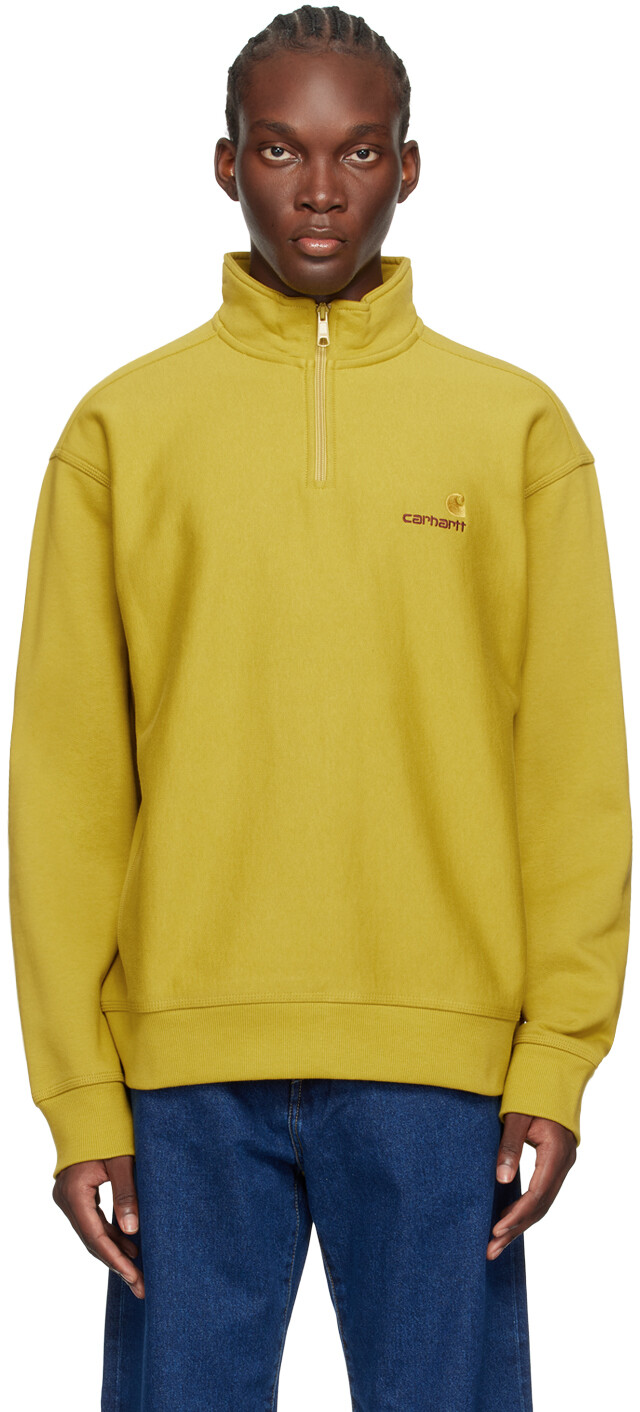 

Желтая толстовка с надписью American Script Carhartt Work In Progress