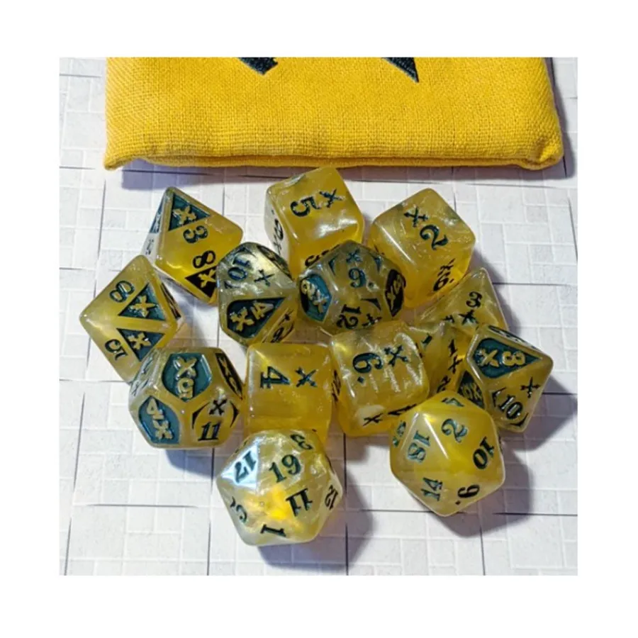 

Piercing Damage — акрил, золото с зеленым (14), Damage Dice