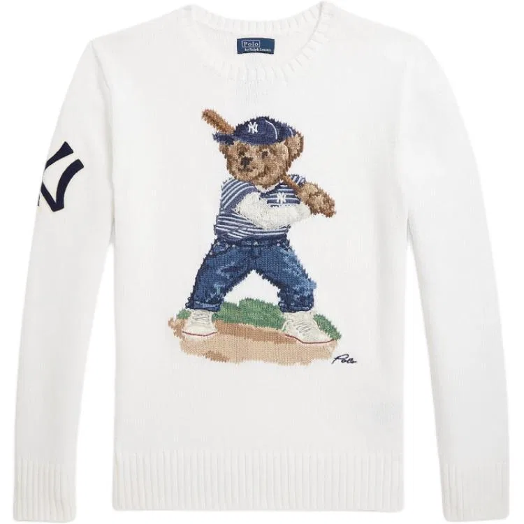 Свитер Polo Ralph Lauren x NIUYUEYANGJIDUI Classic Version для детей, выбеленный белый