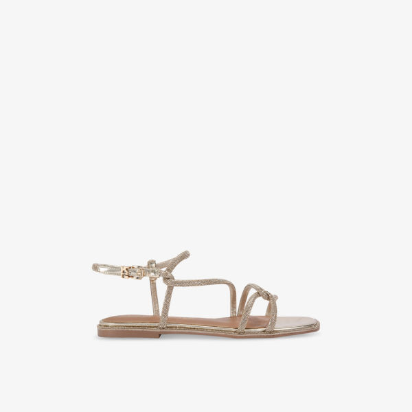 Сандалии Kg Kurt Geiger с кристаллами плетёные, золотой