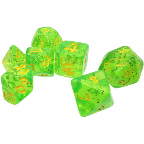 

Аксессуары Steve Jackson Games Munchkin Polyhedral Dice Set: Green w/Yellow (7)