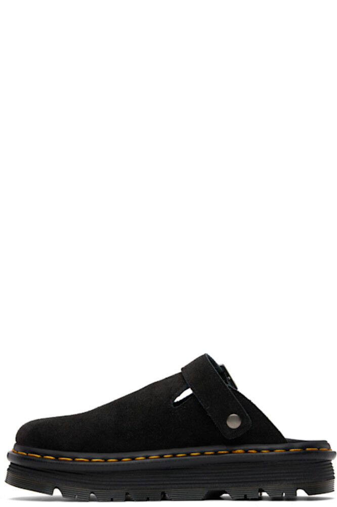 Черные замшевые туфли Zebzag Casual Slingback Platform Slip-on Loafers Dr. Martens — фото 3