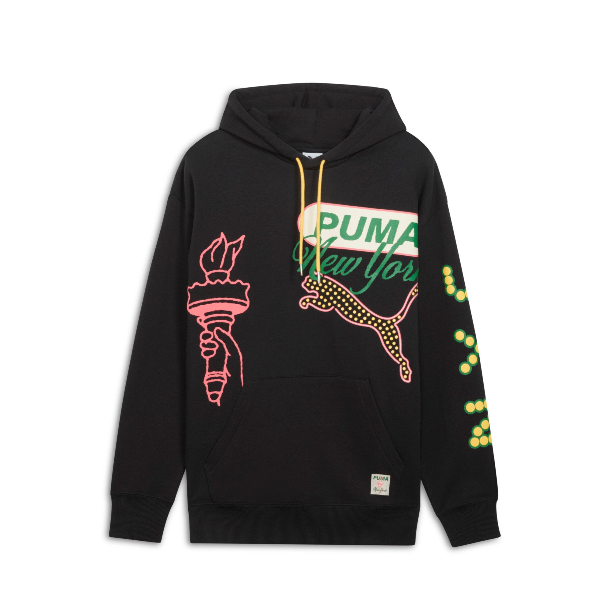 

PUMA Мужской гардероб Essentials Bright Lights NYC Флагманская толстовка с капюшоном, черный