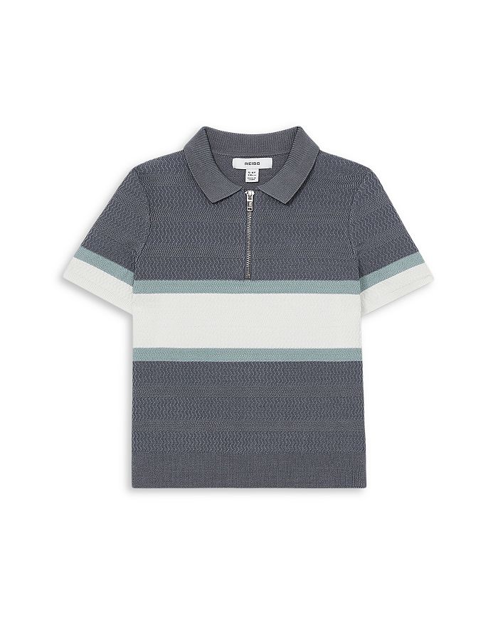 

Детский поло с цветными блоками Grove Textured для мальчиков REISS, синий