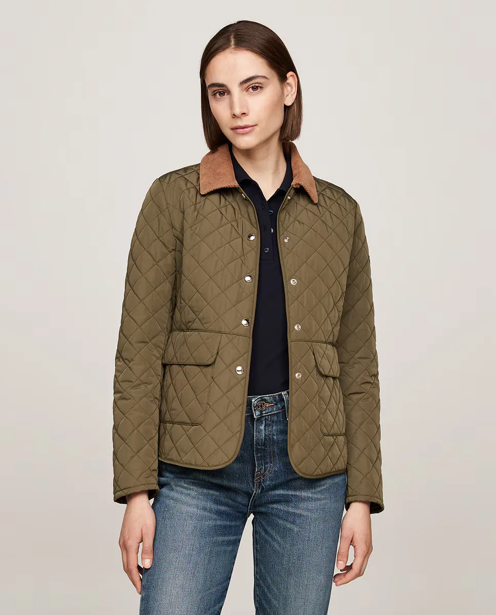 

Стеганое женское пальто на пуговицах Tommy Hilfiger, цвет Verde Militar
