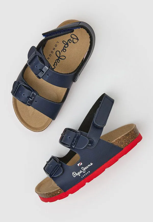 Сандалии с двойным т-образным ремешком в стиле канзас Pepe Jeans, Navy — фото 3