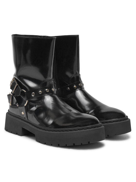 Женские ботинки Steve Madden лакированные с декоративными деталями, черный — фото 3