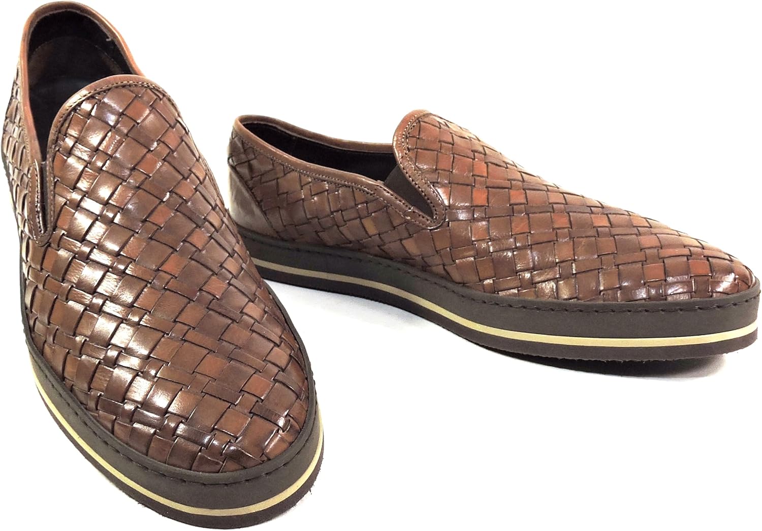 

Мужские лоферы Baldinini из плетеной кожи, коричневые, с удобной подошвой на платформе