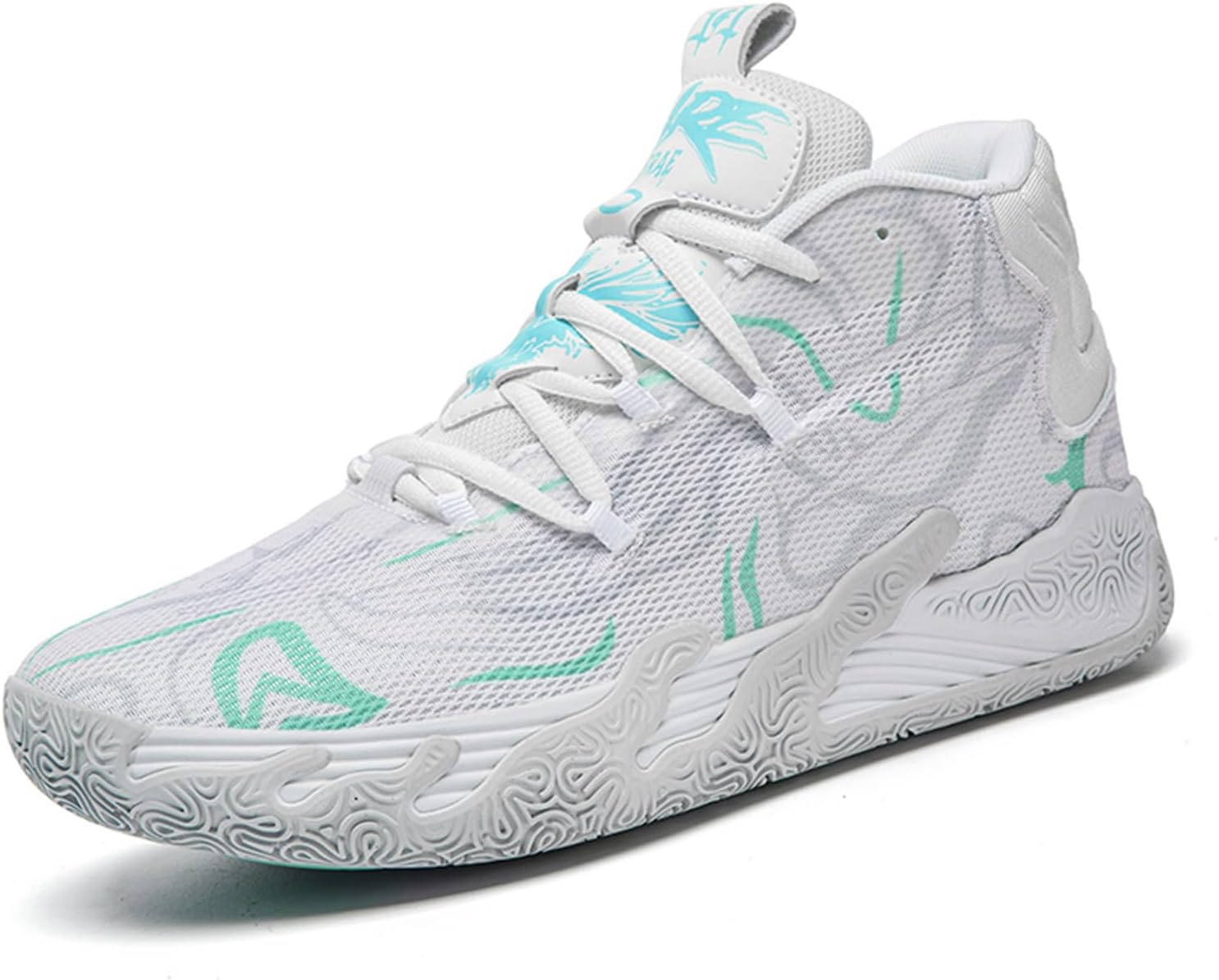 

Мужские модные высокие кроссовки для баскетбола с шнуровкой, легкие, противоскользящие, повседневные кроссовки для тенниса, прогулок и волейбола (белые, 10) Empressstride