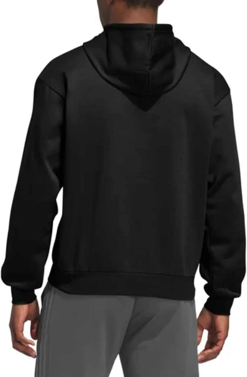 Толстовка Adidas мужская с капюшоном и карманом-кенгуру, черный — фото 2