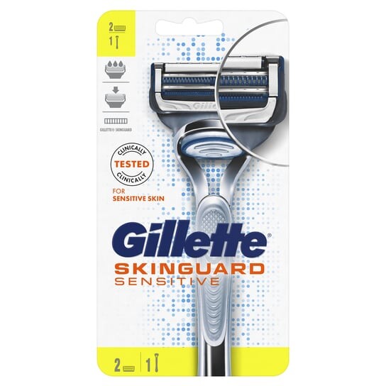 

Бритва + 2 картриджа Gillette, SkinGuard Sensitive