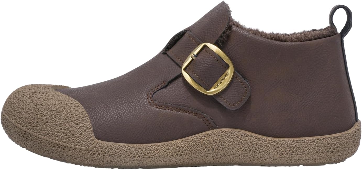 

Мужские кожаные ботинки средней высоты с флисовой подкладкой: двойной ремешок на пряжке, амортизирующая противоскользящая подошва, ультратеплая подкладка- идеально для повседневной носки в холодную погоду и случайного отдыха на улице Khwfjas, ко...