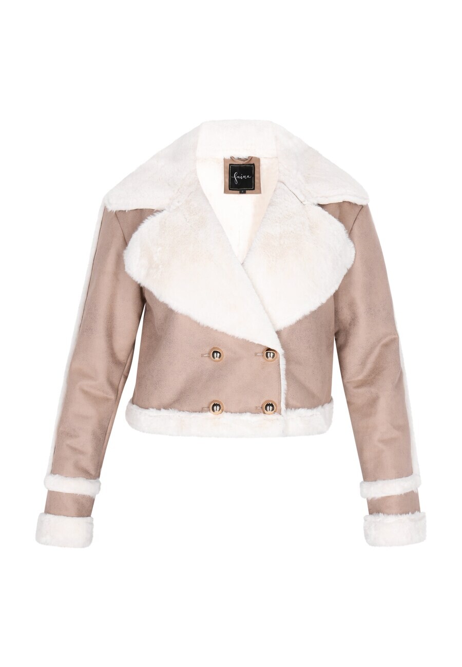 

Кожаная куртка faina Between-Season Jacket, цвет mauve