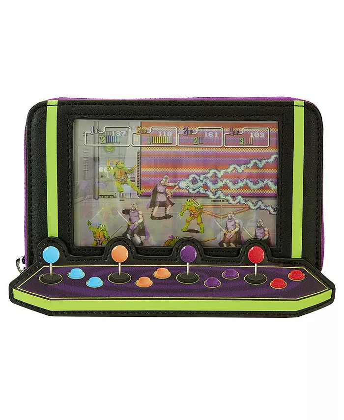 

Кошелек на молнии с 3D-эффектом и свечением в стиле ретро-аркады "Черепашки-ниндзя" к 40-летию Loungefly