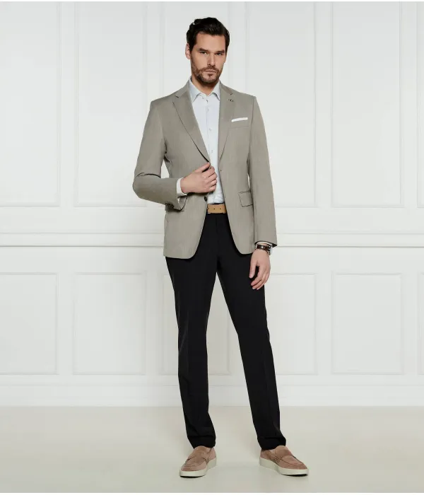 Элегантный шерстяной жакет h-hutson-233 Slim fit Boss, бежевый — фото 2